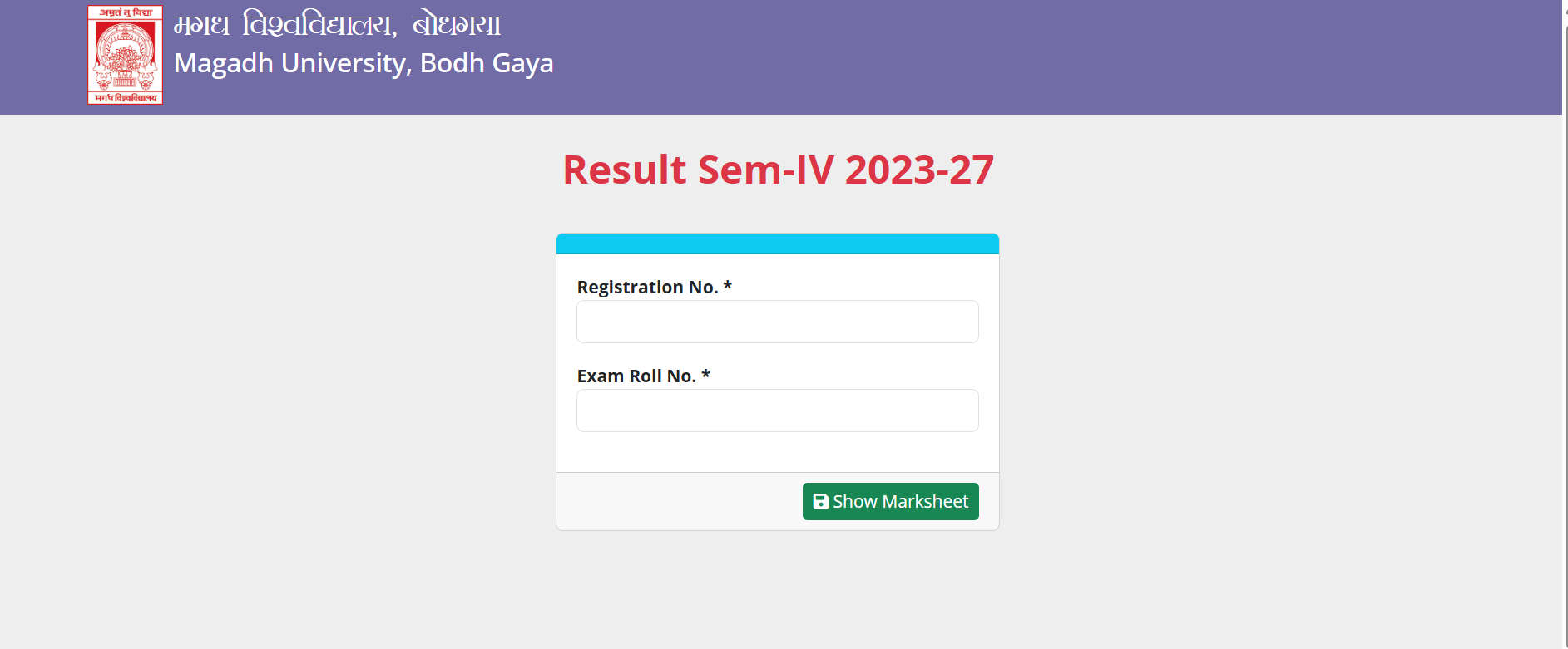 Magadh University Semester 4 Result 2023-27: