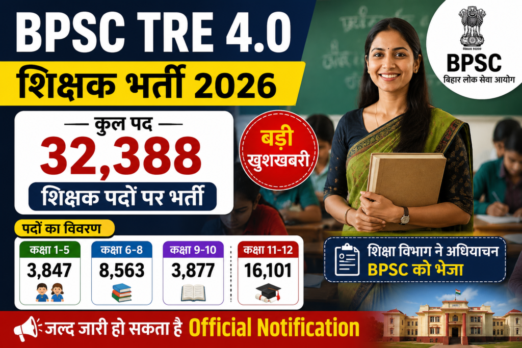 BPSC TRE 4.0 Recruitment 2026 - 32388 Vacancies Update