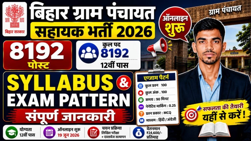 Bihar Gram Panchayat Sahayak Syllabus 2026